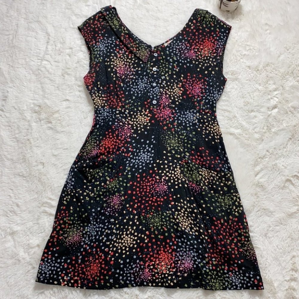 COPY - Anthropologie Tulle V Neck Retro Style Fireworks Mini Dress Black Size M…